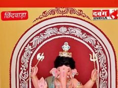 छिंदवाड़ा में लोककला को समर्पित गणेश पंडाल, चावल के आटे से बनी रंगोली बनी आकर्षण
