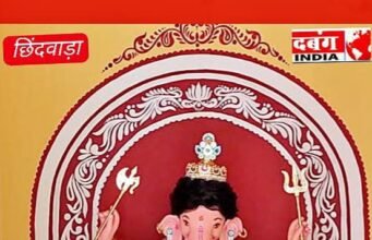 छिंदवाड़ा में लोककला को समर्पित गणेश पंडाल, चावल के आटे से बनी रंगोली बनी आकर्षण